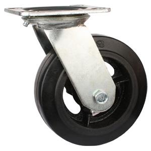 Rubber on iron cast wheel