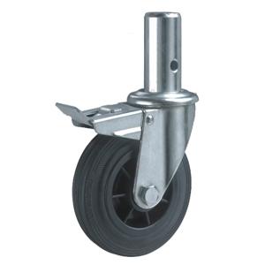 Rubber scaffolding casters and wheels